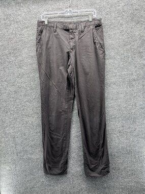 J.Lindeberg Pants Men 33 Gray Striped Chino Microfiber Flat Front Regular Fit